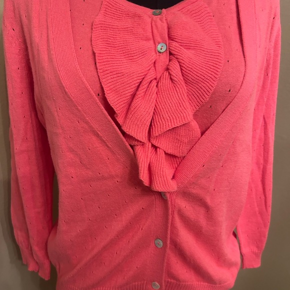Joseph Pink Ruffle Front Cardigan - Picture 5 of 14